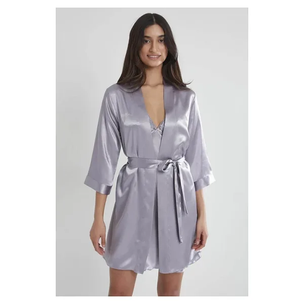 Pierre Cardin Saten Kısa Tek Sabahlık 1010 Royal