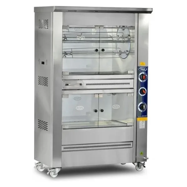 Pimak Tüplü Piliç Makinesi 5 + 5 Şiş 25 + 25 Piliç 107 x 60 x 190 (cm)