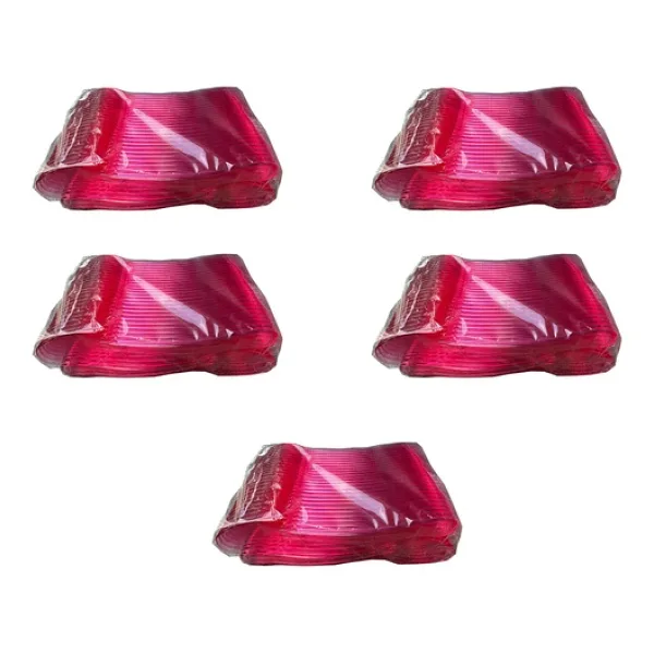 Plastik Şeffaf Pembe Sup Kaşık - Tatlı Dondurma Kaşığı - 12.5 Cm. - 50 Adetlik 5 Paket