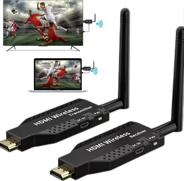 PM-19864 5.8G Kablosuz HDMI Görüntü Aktarıcı 50 Metre Wireless Uzatıcı