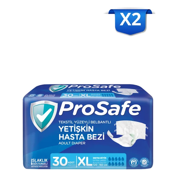 Prosafe XL Beden Yetişkin Belbantlı Hasta Bezi 30'lu x 2 Sızdırmaz ve Yüksek Emme Gücü