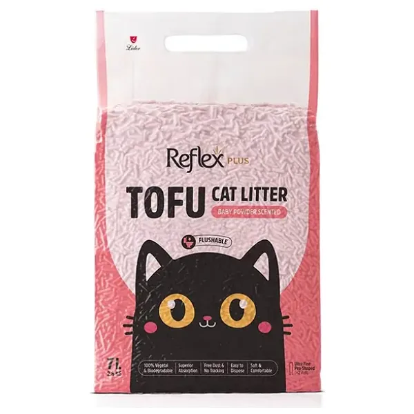 Reflex Plus Bebek Pudrası Kokulu 7 lt Tofu Kedi Kumu