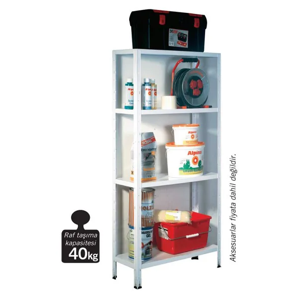 Regalux Metal 4 Katlı Raf 160X84X30 cm Beyaz