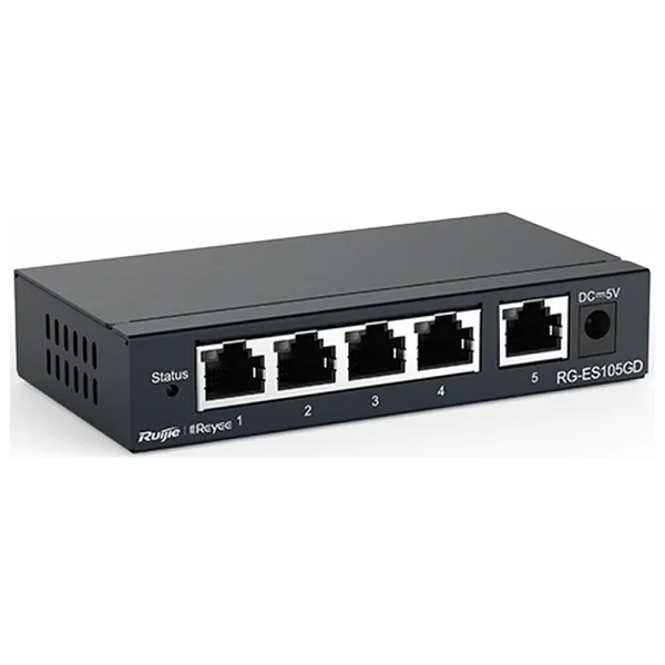 Reyee RG-ES105GD 5 Portlu, 10/100/1000 Gigabit, Tak Çalıştır Switch, Metal Kasa