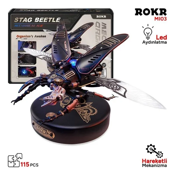 Rokr MI03 Stag Beetle Hareketli Ahşap Maket