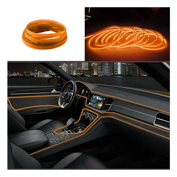 Rukye Shop Araç İçi Neon Aydınlatma Led Göğüs Torpido Ledi Neon İp Led Turuncu 2 Metre