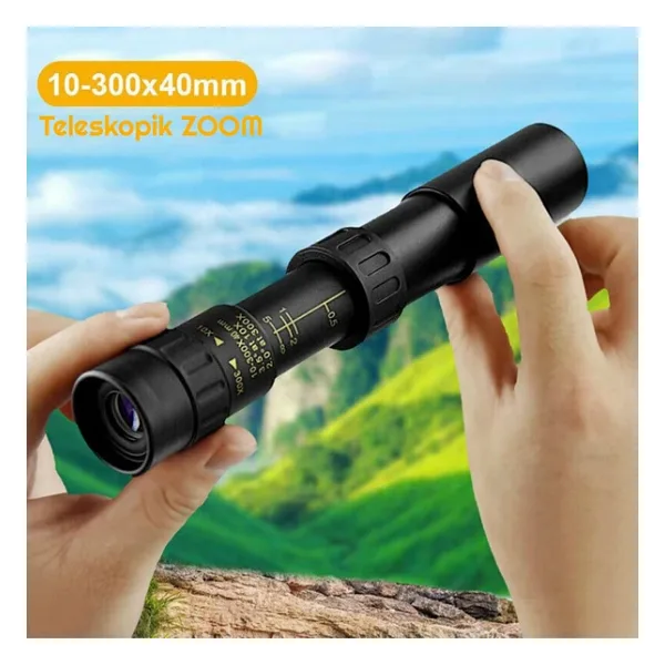 Triline 10-300x40mm Zoom Monoküler Teleskop Taşınabilir Su Geçirmez Dürbün