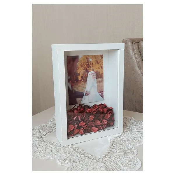Verda Çerçeve 21x30 Cm Verda Beyaz Anı Çerçevesi-gelin Çiçeği Tasarımınız Için! Ekstra Derin 8 Cm