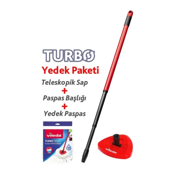 Vileda Turbo Yedek Paketi Sap + Classic Üçgen Başlık + Paspas