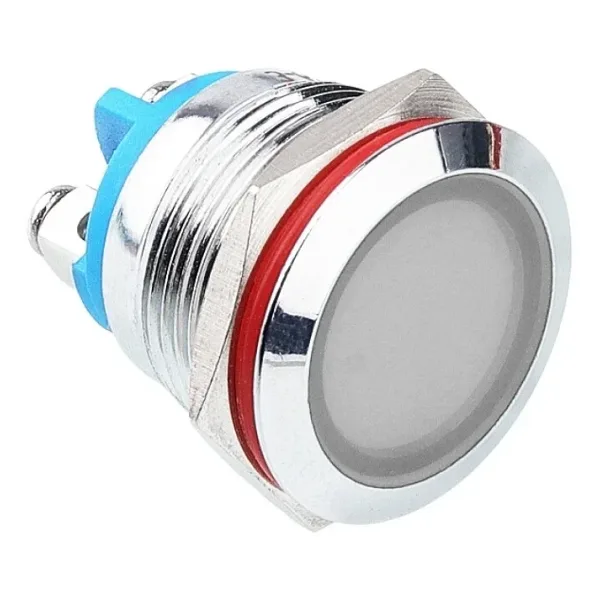 WD19L-P0 19mm 12-24V Metal Sinyal Lambası - Beyaz
