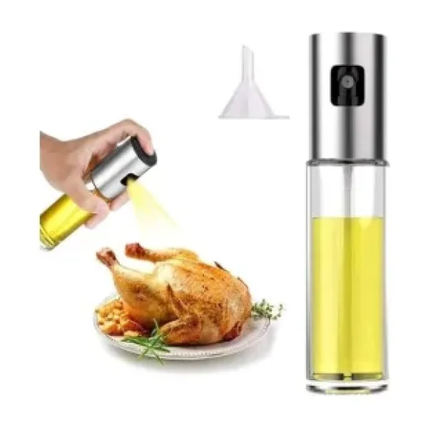 Yağ püskürtücü şişe, 100 ml sirke püskürtücü, sos spreyi, ızgara, zeytinyağı cam şişe, mutfak, pişirme, salata, ekmek pişirme, barbekü için (1 adet)