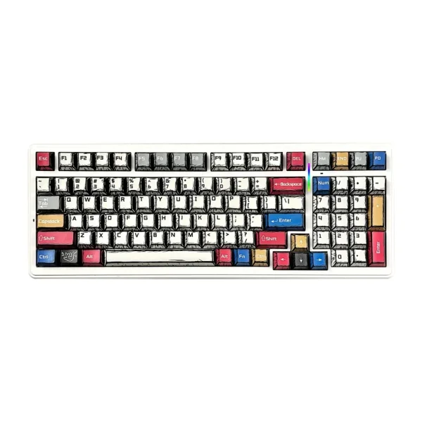 Aula F99 3 Modlu RGB Hot Swap Mekanik GrayWood V3 Switch Kablosuz Makrolu Gaming Klavye Comic