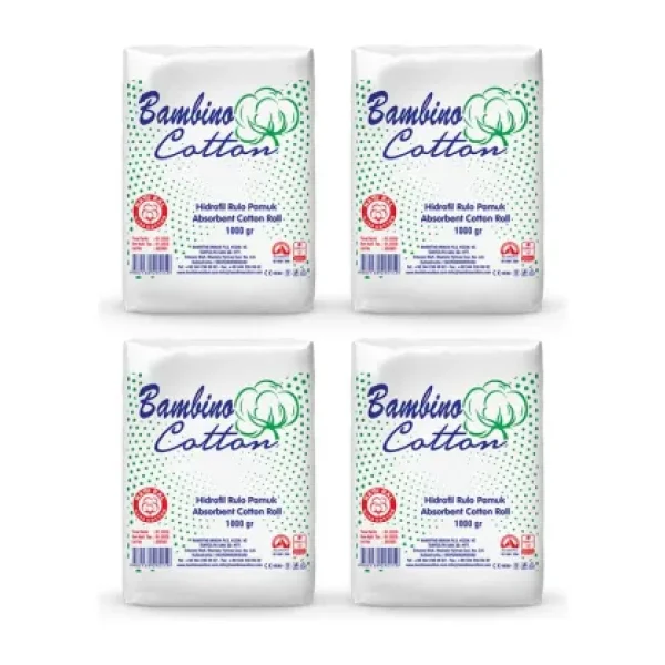 Bambino Cotton Hidrofil Rulo Pamuk 1000gr x 4