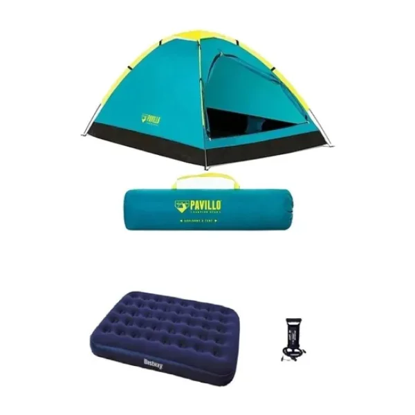 Bestway 68084 Kamp Çadırı + Çift Kişilik Şişme Yatak +Pompa