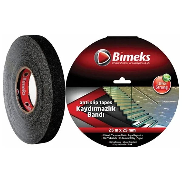 Bimeks Siyah Kaydırmaz Bant -25mt x 25 mm