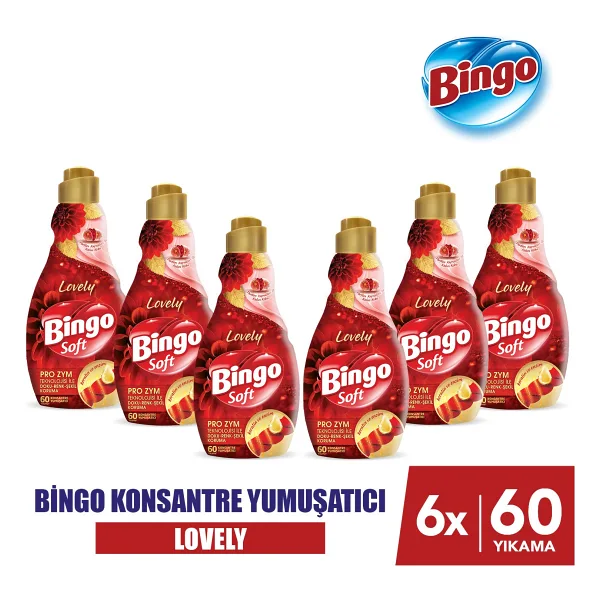 Bingo Soft Lovely Yumuşatıcı 60 Yıkama 1.44 lt 6'lı