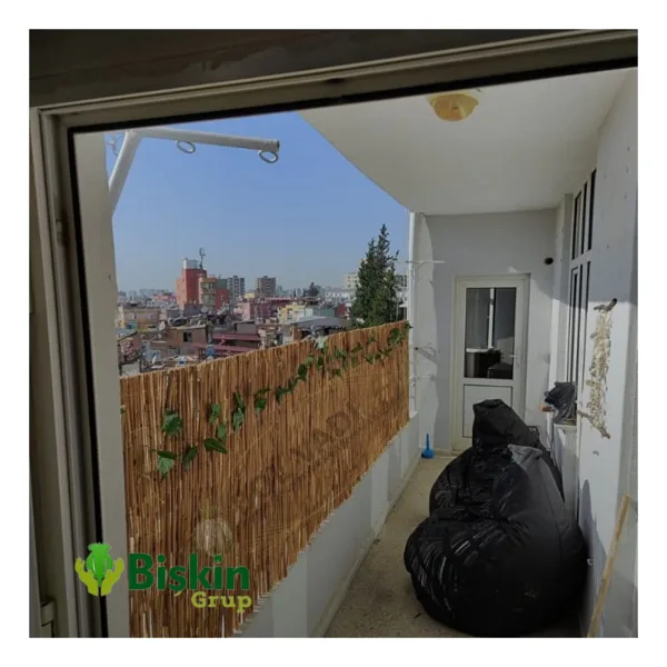 Bişkin 75CM Yükseklik x 400CM Genişlik Bambu Kamış Hasır Çit Dekoratif Bahçe Balkon ve Duvar Çiti Reedfence