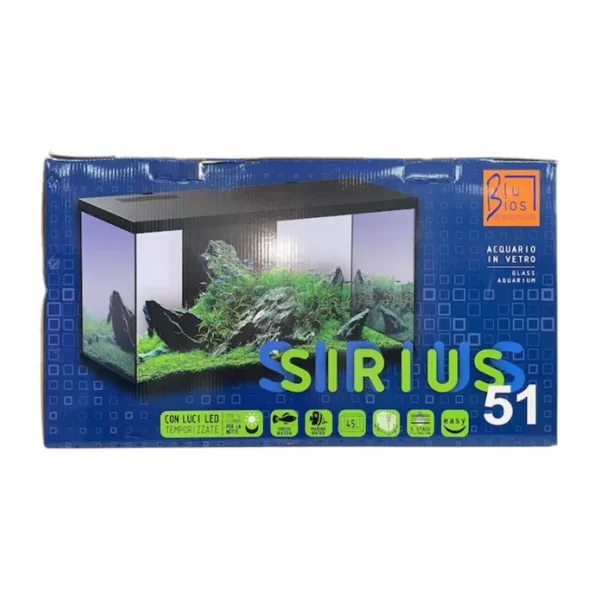 BLUBİOS SIRIUS 51 LED AYDINLATMALI AKVARYUM 45L BLACK