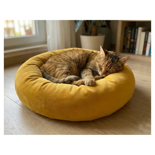 Brt Pet Polar Simit 50 cm Sarı Kedi Yatağı