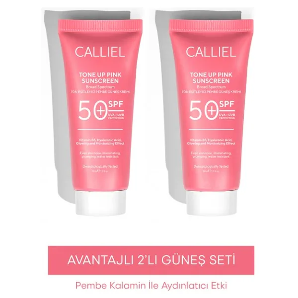 Calliel Ton Eşitleyici Aydınlatıcı 50 ml 2 Adet 50 Faktör Renkli Güneş Kremi