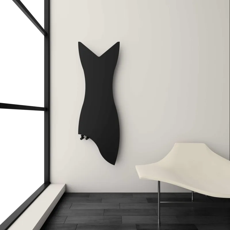 Carisa Glasgow Dikey İnce Tasarım Çelik Radyatör Modern Tasarım Siyah 119x40 Cm