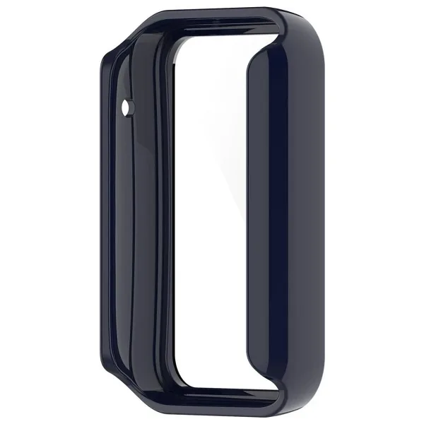 Coverzone Xiaomi Mi Band 7 Pro Ile Uyumlu Sert Pc Kasa Koruma Watch 5 Ile Uyumlu Gard Çerçeve Lacivert
