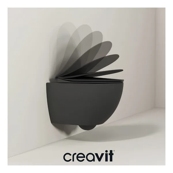 Creavit Free Rim-Off FE322-00CM00E Antrasit Mat Asma Klozet