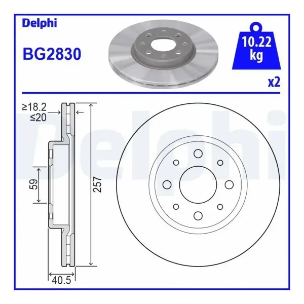 Delphi BG2830 Fren Diski On 0060806137 0060811266 46416712 (2 Adet Fiyatıdır)