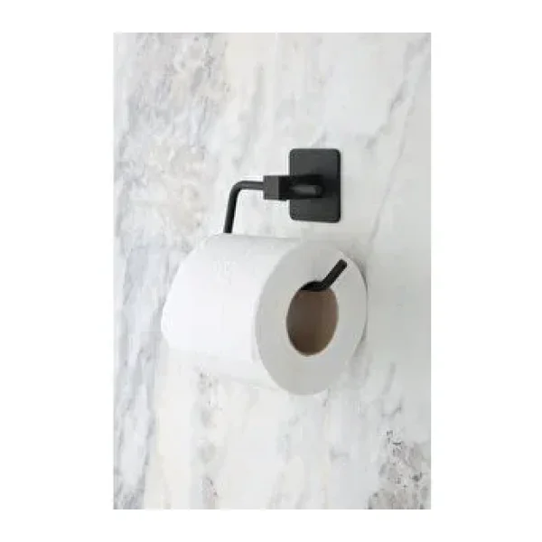 evina Kare Yapışkanlı Siyah Açık Tuvalet Kağıtlığı Wc Kağıtlık Tutucu