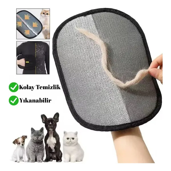 Kedi Köpek Tüy Toplayıcı Yıkanabilir Statik Eldiven Koltuk Halı Elbise Tüy Temizleme Aparatı 24X16,5