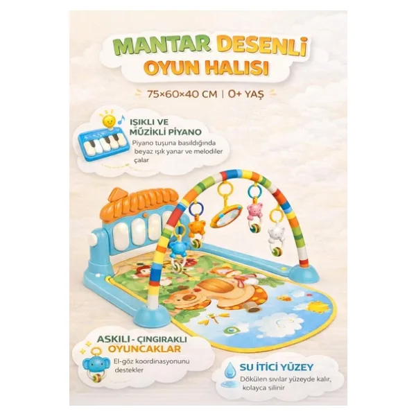 Kutulu Piyanolu Mantar Oyun Halısı