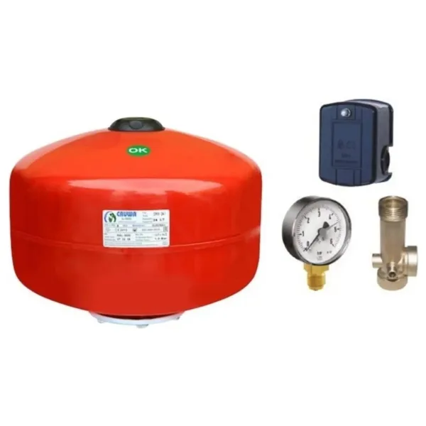 MOONSHOP 24 Litre Italyan Kafa Küre Takımı Su Pompası Hidroforu Seti 24 Lt Küre Hidrofor Genleşme Tankı