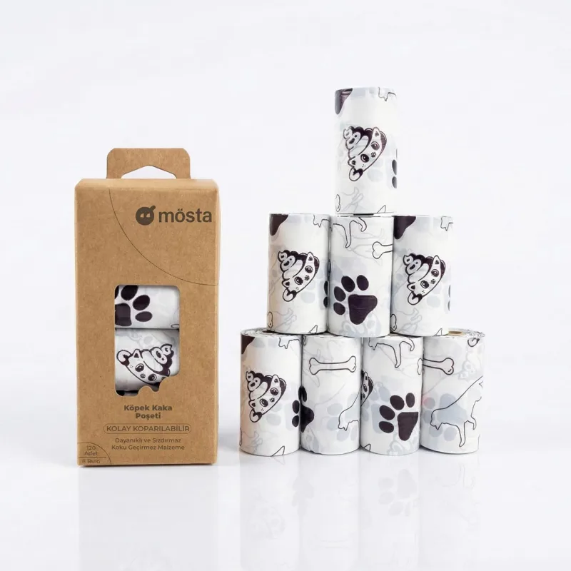 Mösta UBPet Kokulu Köpek Kaka Poşeti - 120'li Paket (8 Rulo), Dayanıklı, Sızdırmaz (33 x 22 cm)