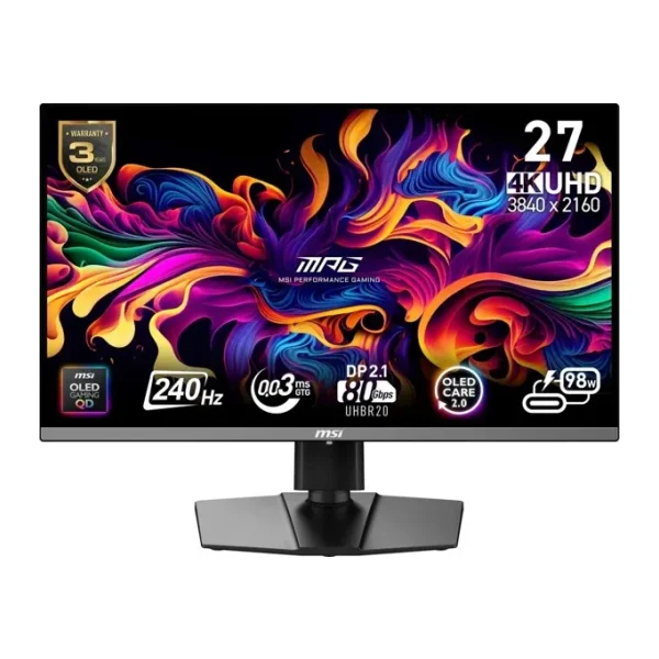 MSI MPG 272URX QD-OLED 26.5" 0.03 ms 4K Pivot 240 Hz Oyuncu Monitörü