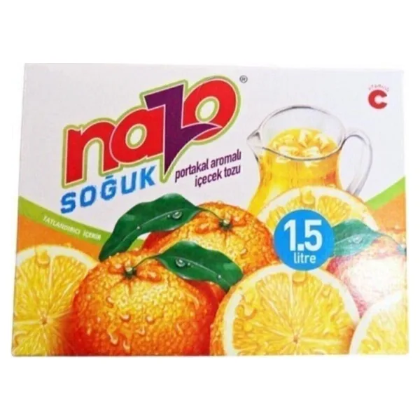 Nazo Portakal Aromalı Toz İçecek 9 gr 24'lü