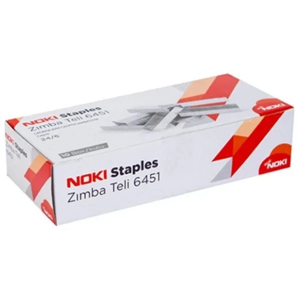 Noki 10 Lu Paket Zımba Teli No: 24/6 (BÜYÜK- OFİS TİPİ ZIMBA MAKİNASI İÇİN.) Gümüş Renk