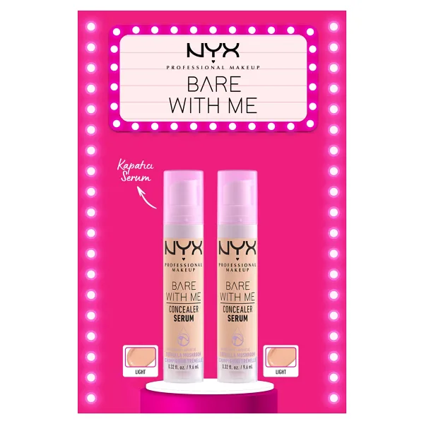 Nyx Professional Makeup 2'li Bare With Me Concealer Serum - 02 Light Suya Dayanıklı Kullanım Alanı