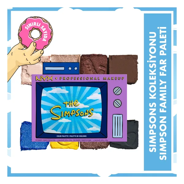 NYX Professional Makeup Simpsons Koleksiyonu Simpsons Family Renkli Far Paleti