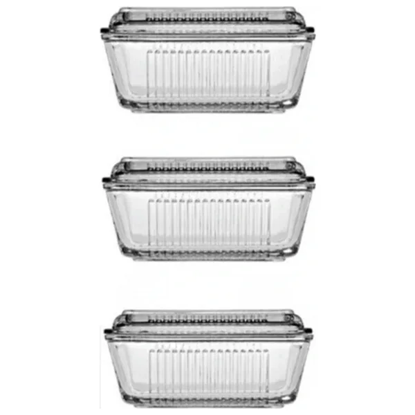 Paşabahçe Frigo 97711 3'lü Cam Tereyağlık