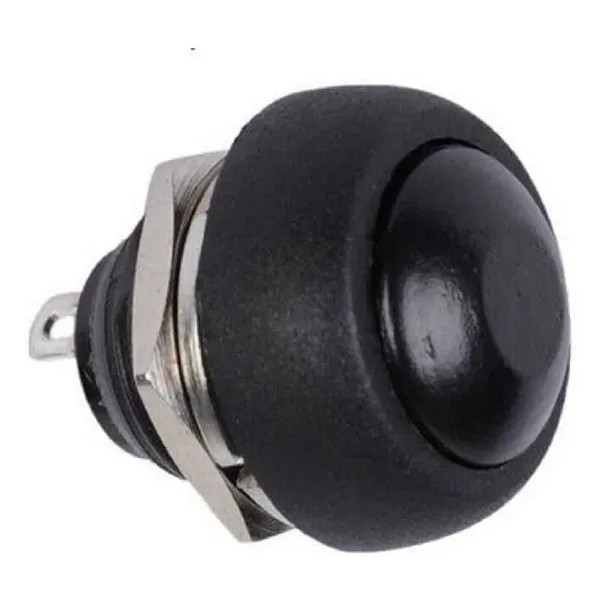 PBS-33B 12mm Push Buton - Siyah