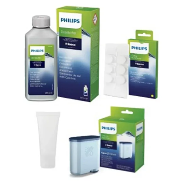 Philips Ca6700/10 Espresso Makinesi Kireç T.Solüsyonu, Yağ Çözücü Tablet, 5gr Gres Yağ, Aquaclean 4'lü Set