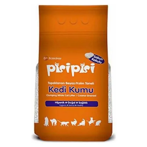 Pisipisi Sabun Kokulu 5 kg / 6 lt Kalın Taneli Bentonit Kedi Kumu