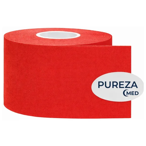 Pureza Kinesiyolojik Bandı Kırmızı/Sporcu Bantı, Ağrı Için Kas Bandı Su Ve Ter Geçirmez Spor Yapışkan Bant 5Cmx5cm