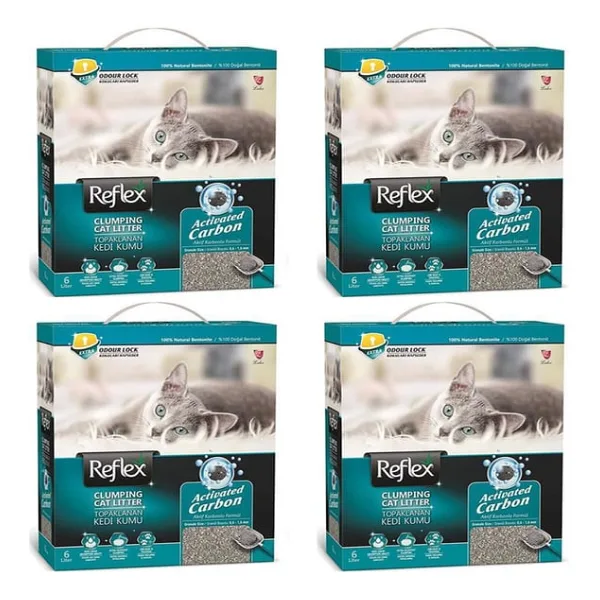 Reflex Aktif Karbonlu 6 lt 4'lü Topaklanan Kedi Kumu