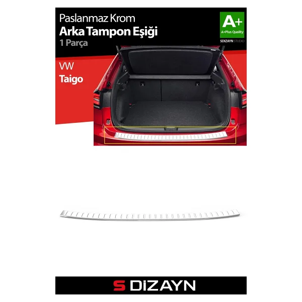 S-Dizayn VW Taigo Krom Arka Tampon Eşiği 2020 Üzeri A+ Kalite