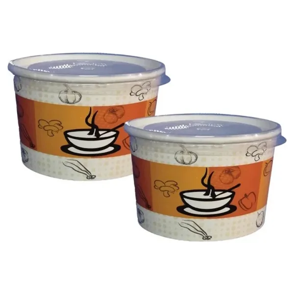 ŞeyliŞeyler - Termokap Karton Çorba Kasesi 14 Oz Kapaklı 100 Adet