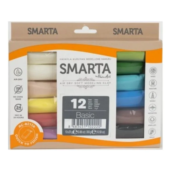 Smarta Kids Hava Ile Kuruyan Modelleme Hamuru 12X25 Gr.xxx