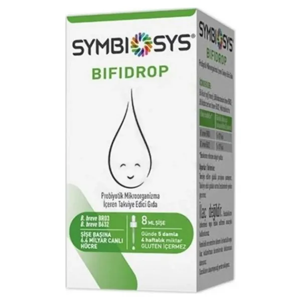 Symbiosys Bifidrop 8 ml Probiyotik Damla İçeren Takviye Edici Gıda Türkiye Menşeli
