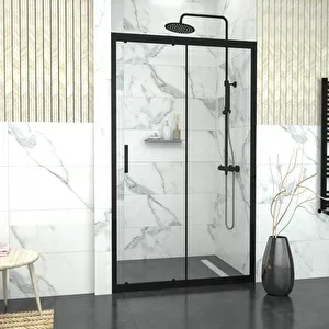 Teknoduş Black Capello 6mm Şeffaf Cam 1 Sabit 1 Sürgü Iki Duvar Arası Duşakabin