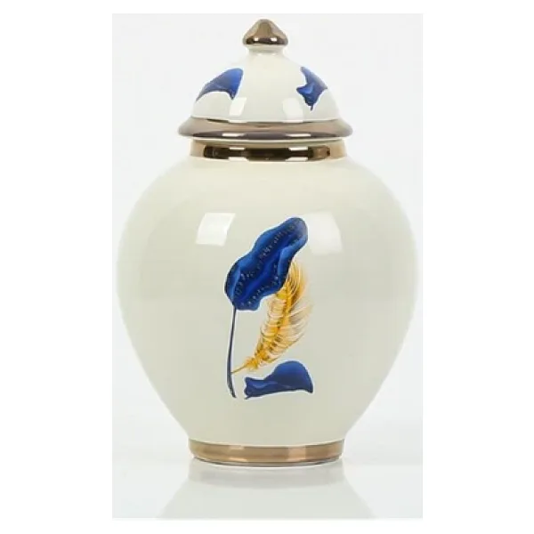 Vitale Mavi Gold Yaprak Desenli Şah Küp 21 cm AK.NRH0060